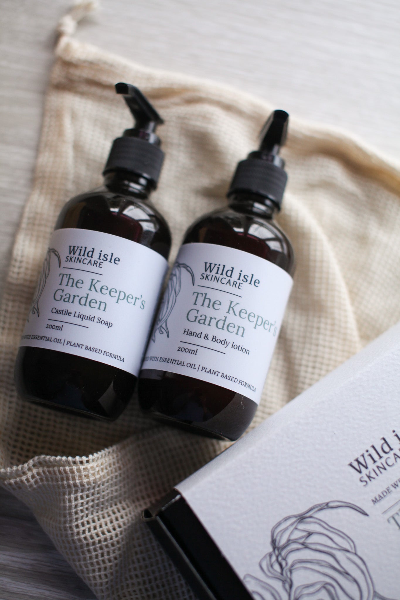 Two bottles of Wild Isle Skincare products gift set