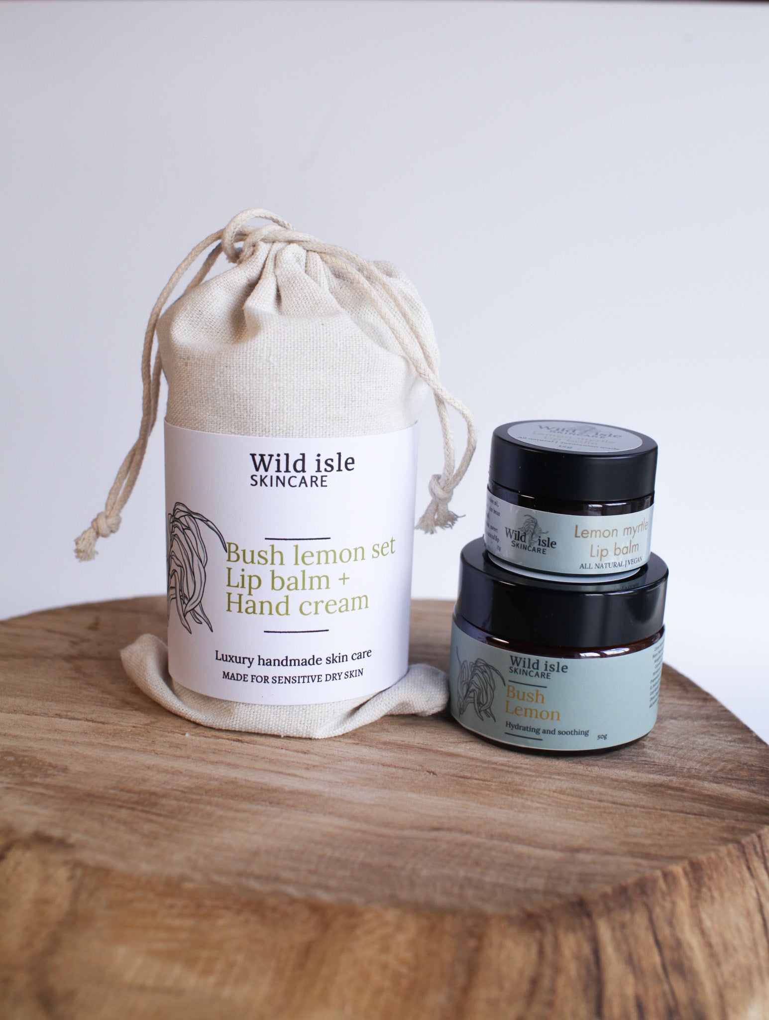 Bush lemon Twin Set – Hand Cream & Lip Balm Gift Bag