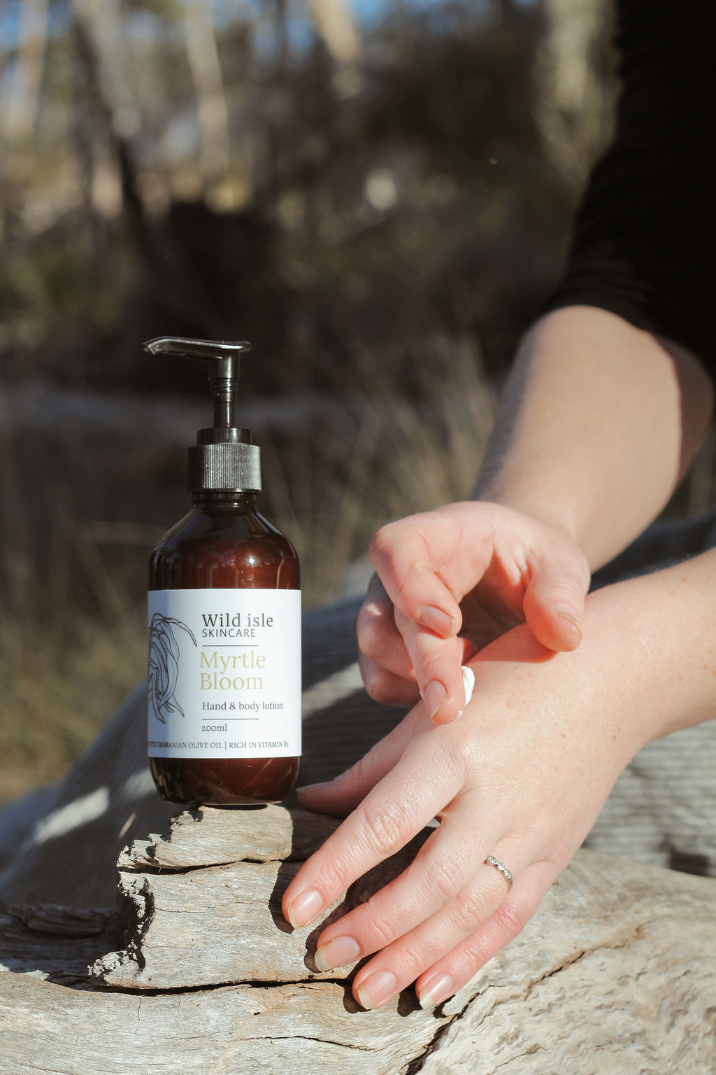 Myrtle bloom hand cream tasmanian made skincare wild isle