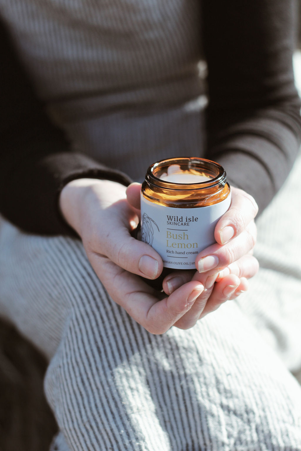 tasmanian bush lemon hand cream tasmanian made skincare wild isle hydrating essential oil skincare